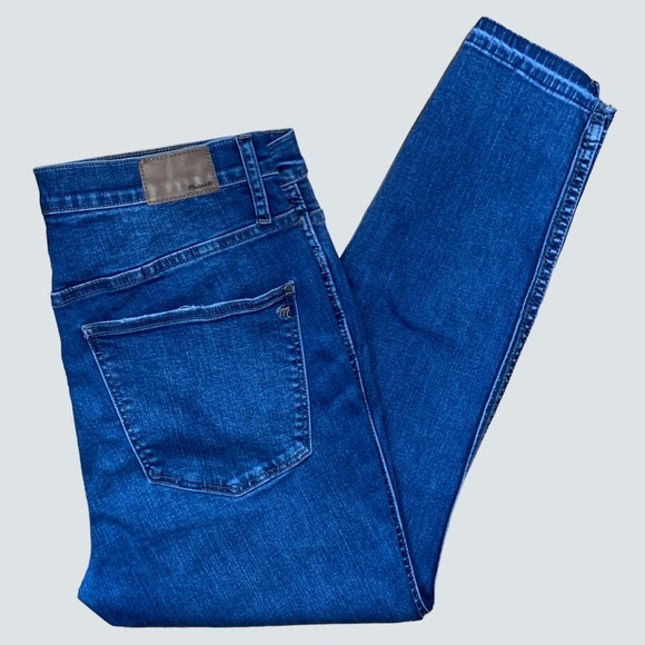 Madewell 10” High Rise Skinny Stretch Exposed Button Blue Jeans Size 32 in EUC - Picture 7 of 12